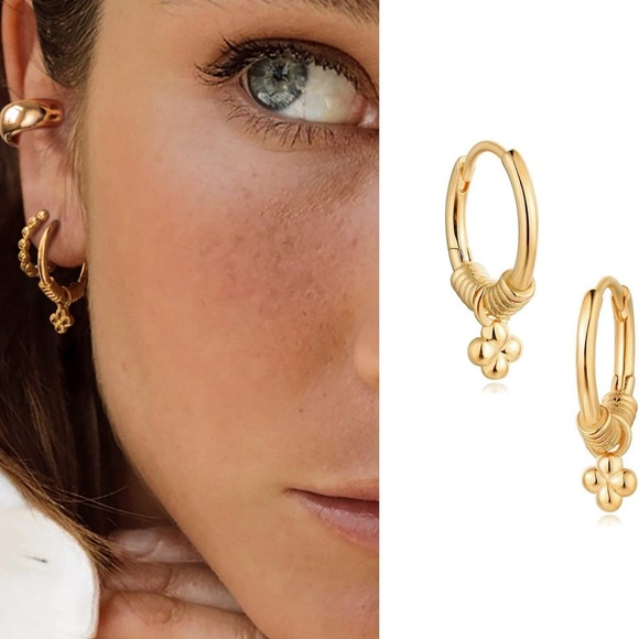 MYEARS Women Huggie Earrings Gold Hoop 14K Gold Filled Small - Picture 3 of 5